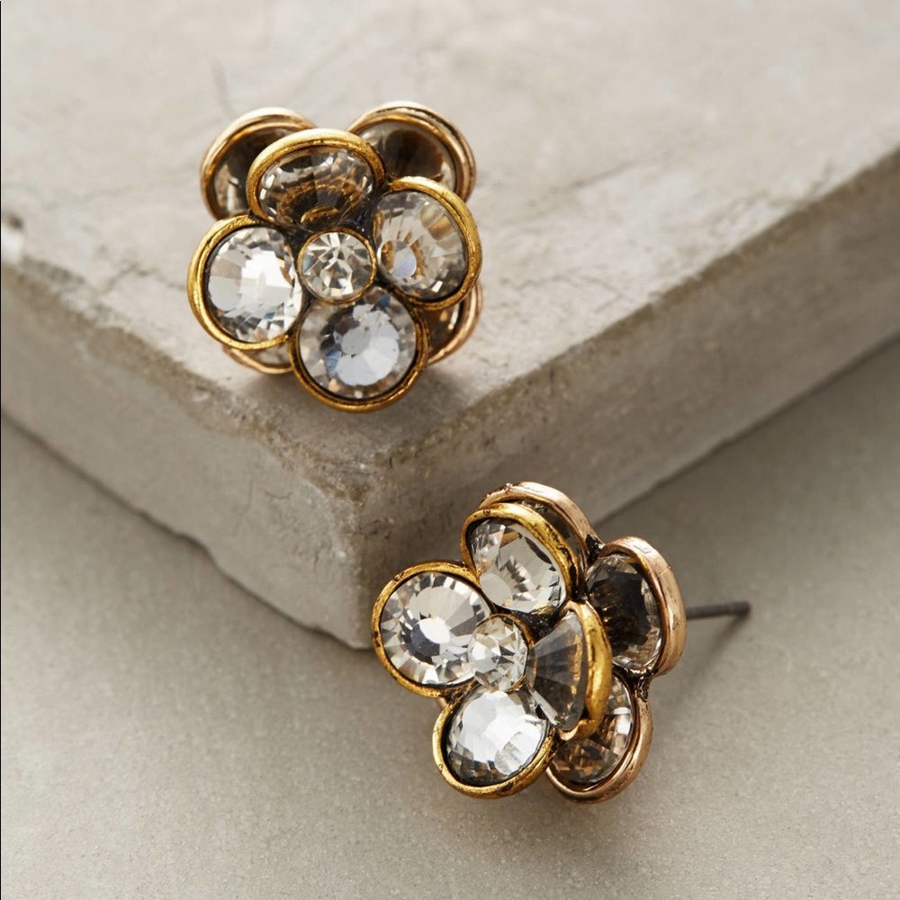 Anthropologie Statement Gold Flower Earring